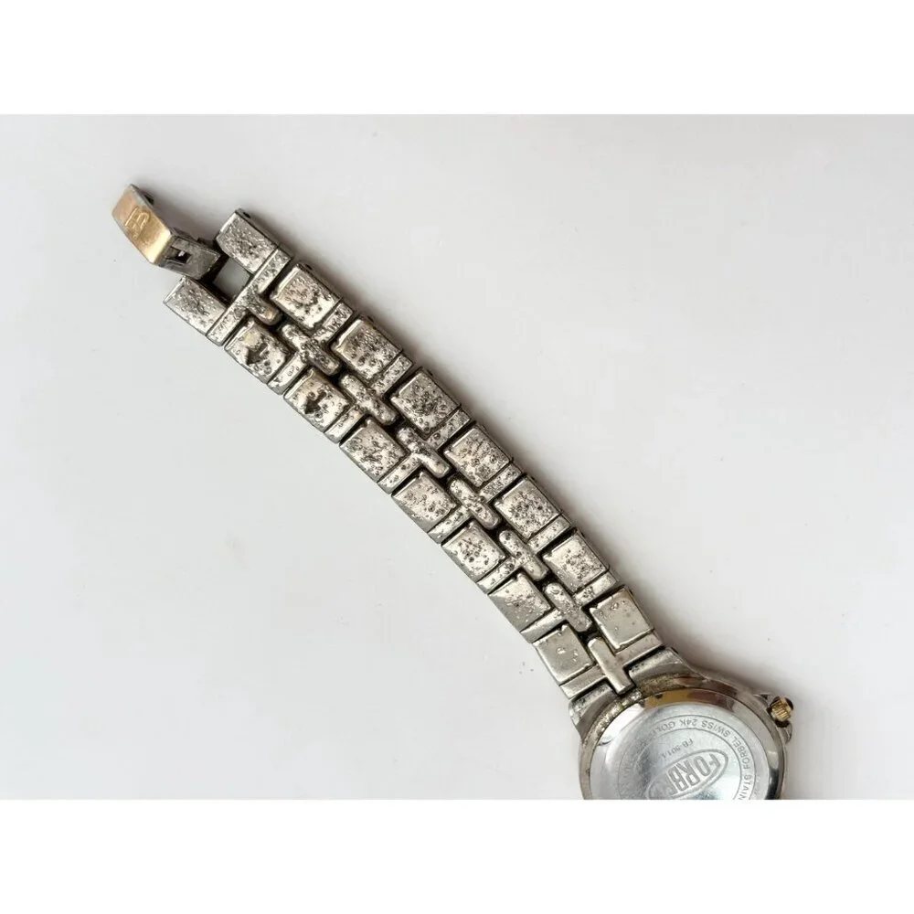 Forbel 24k Gold Foil Dual Dual Toned Vintage Wristwatch - 26mm - WORKS!